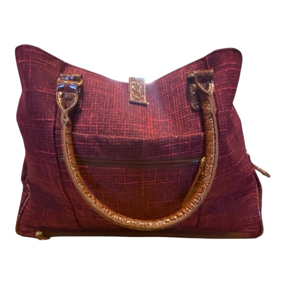 Samantha Brown Croc Embossed Burgundy Tote/Laptop Bag - Picture 3 of 16